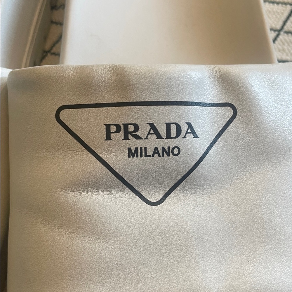 Prada White Logo Slide Sandals size 40.5, 10.5 US - Picture 2 of 12